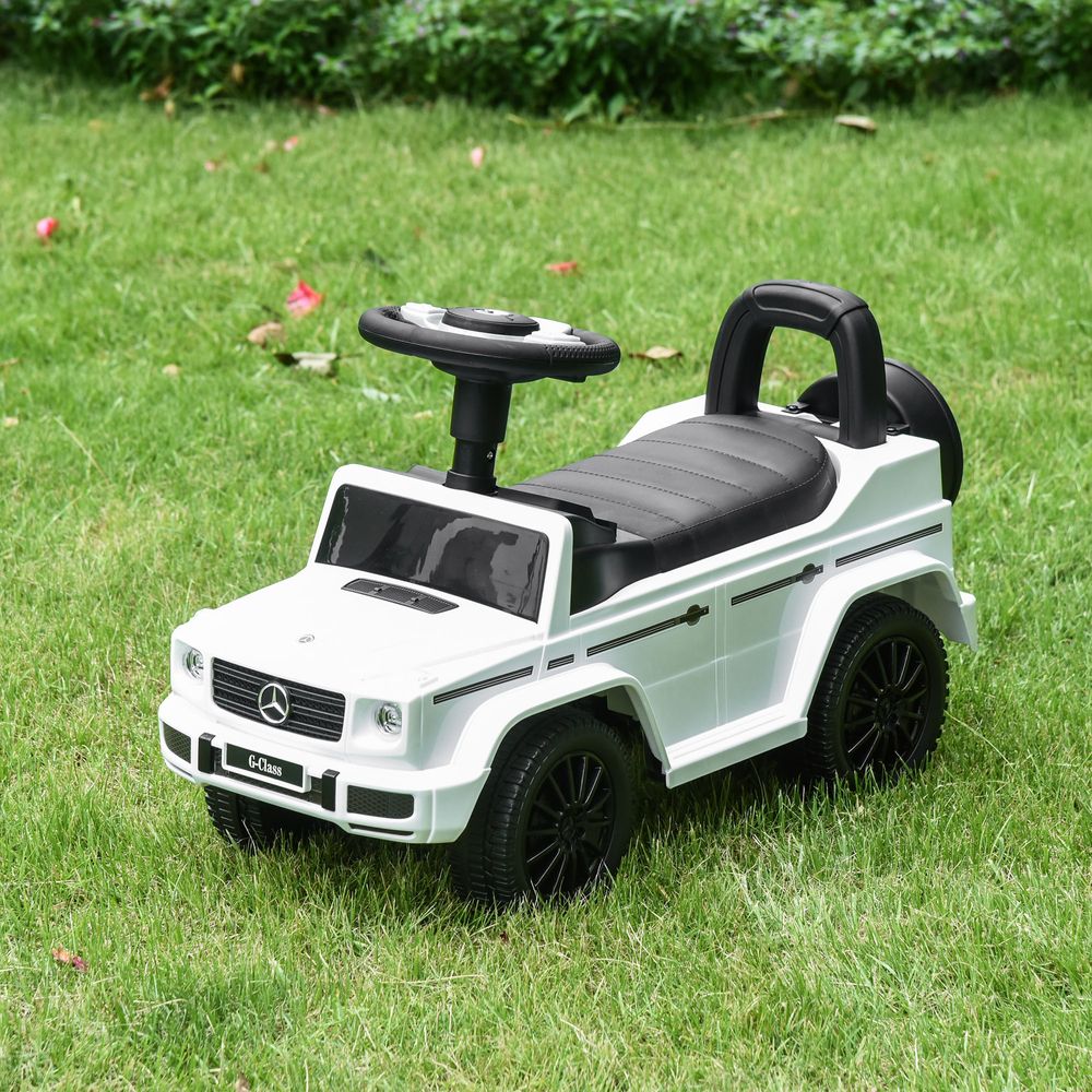 HOMCOM Benz G350 Kids Ride on Sliding Car w/ Under Seat Storage No Power White - anydaydirect