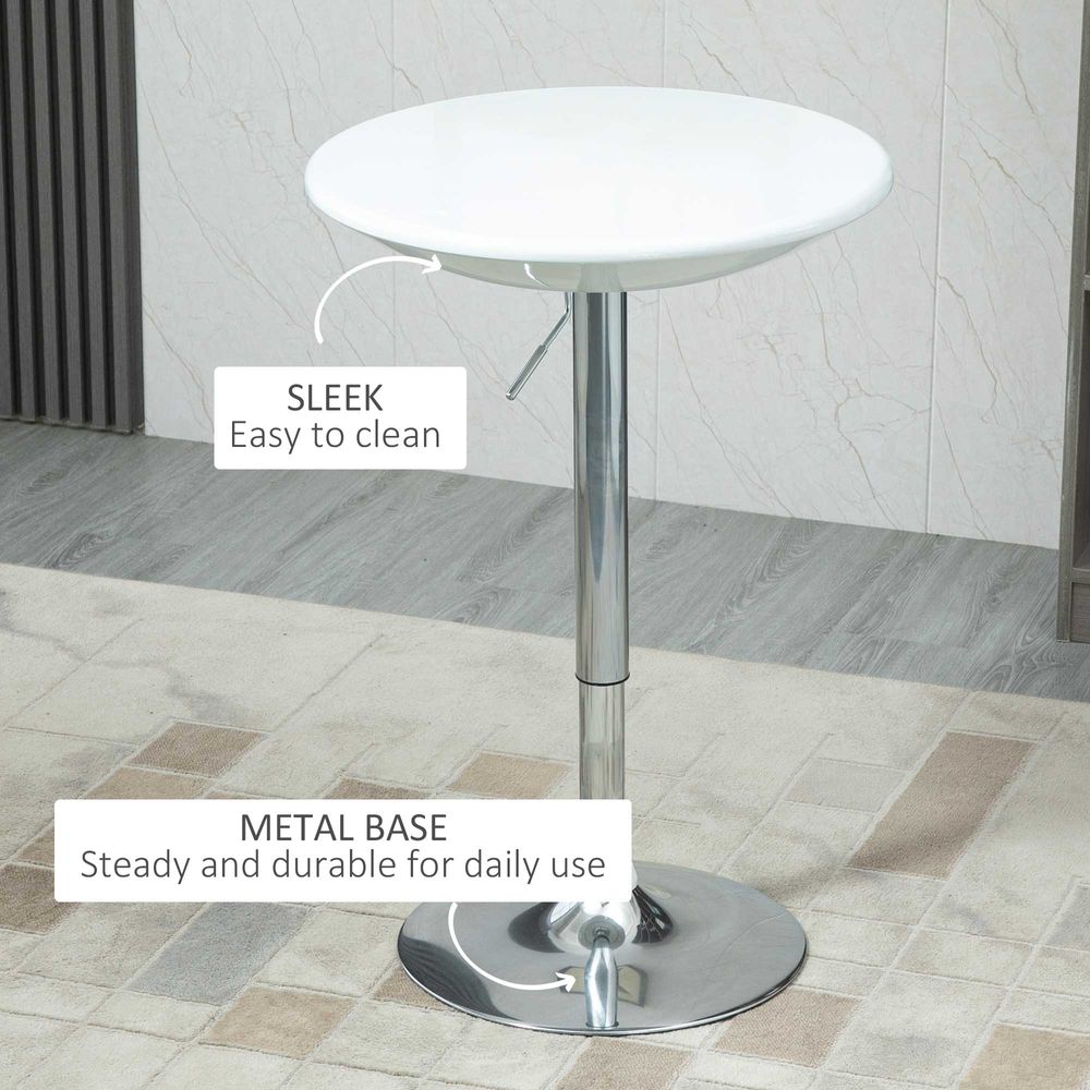 Painted Top Bistro Pub Table Adjustable Swivel Counter Home White - anydaydirect