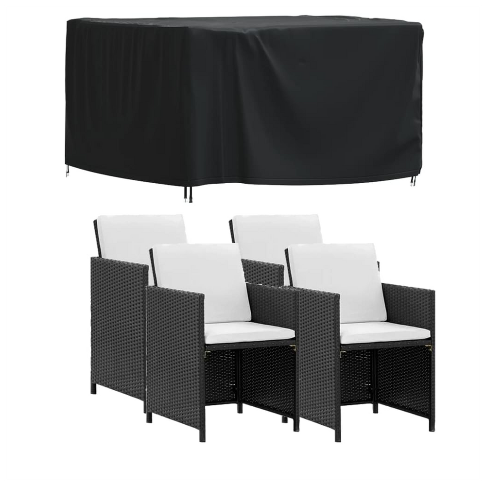 vidaXL Garden Furniture Cover Black 113x113x73 cm Waterproof 420D - anydaydirect