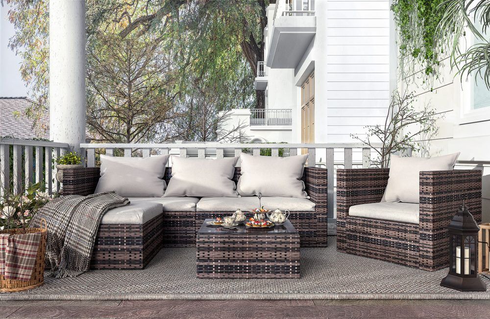 Modular Garden Corner Rattan Sofa Set - anydaydirect