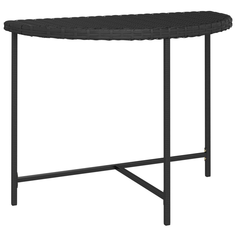 Garden Table Black 100x50x75 cm Poly Rattan - anydaydirect