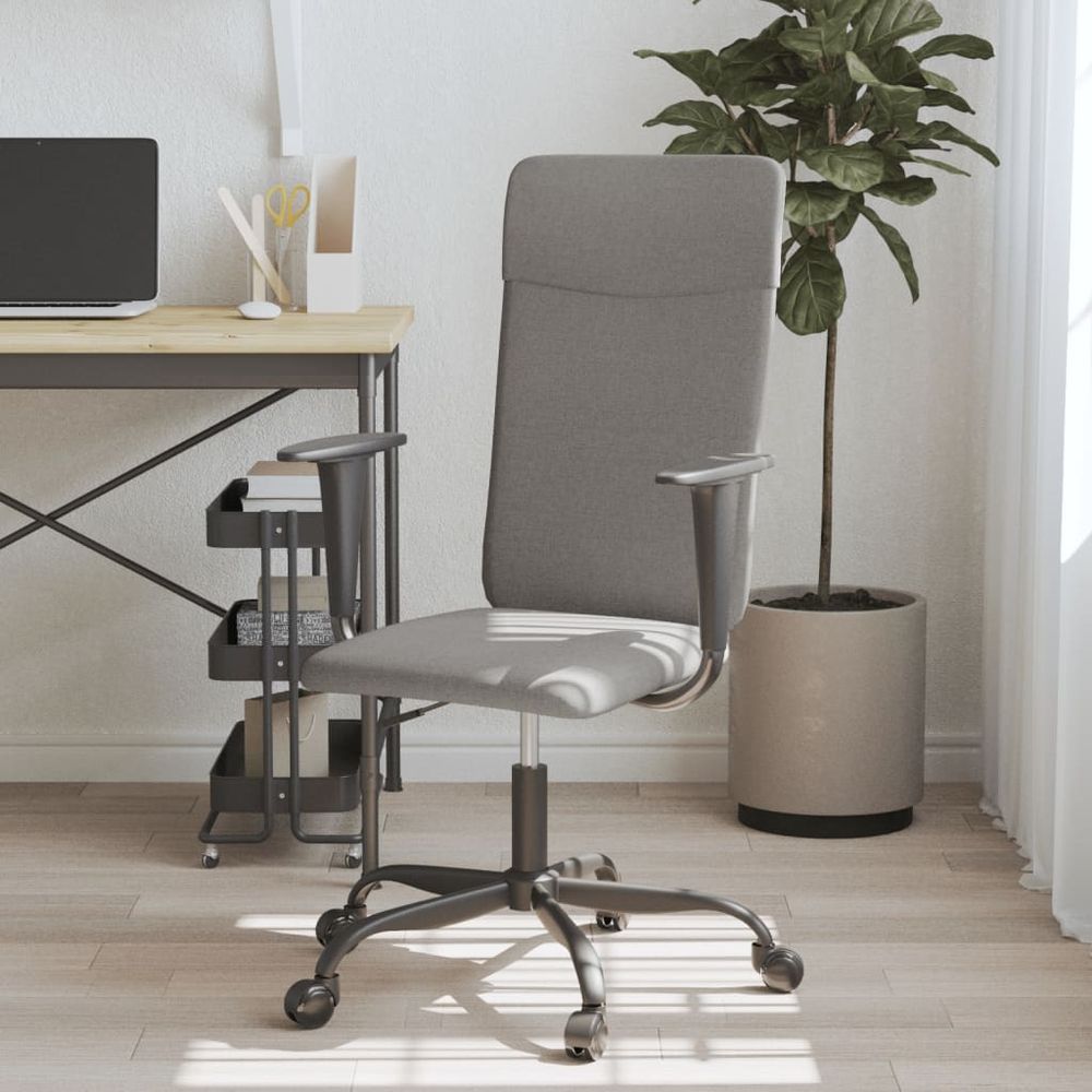 vidaXL Office Chair Dark Grey Fabric - anydaydirect