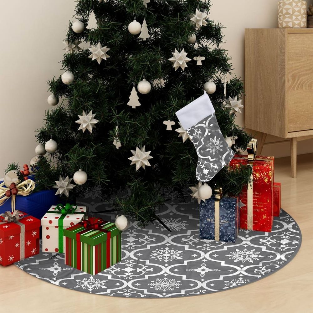 Luxury Christmas Tree Skirt with Sock 90 cm to 150cm Fabric - anydaydirect