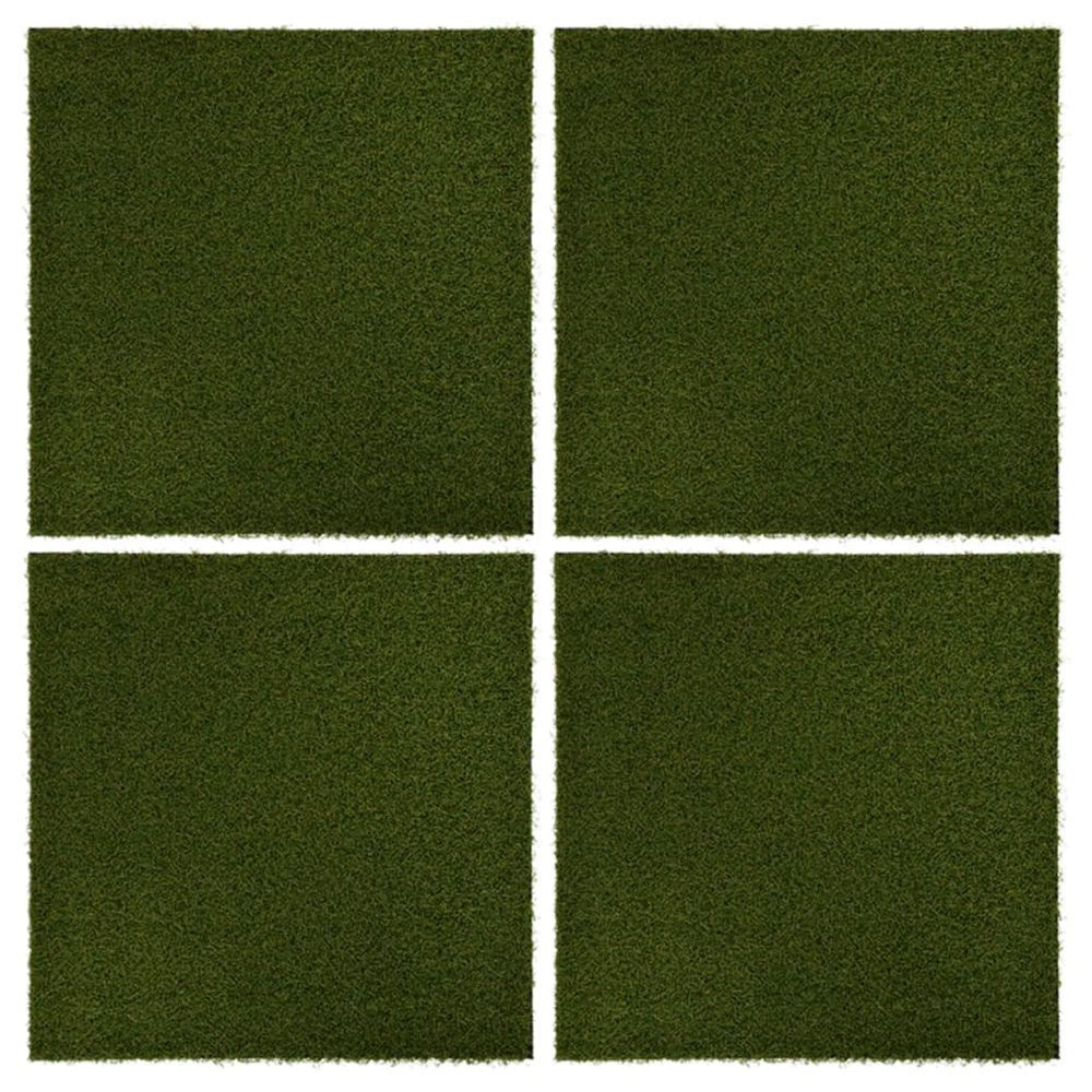 Artificial Grass Tiles 4 pcs 50x50x2.5 cm Rubber - anydaydirect