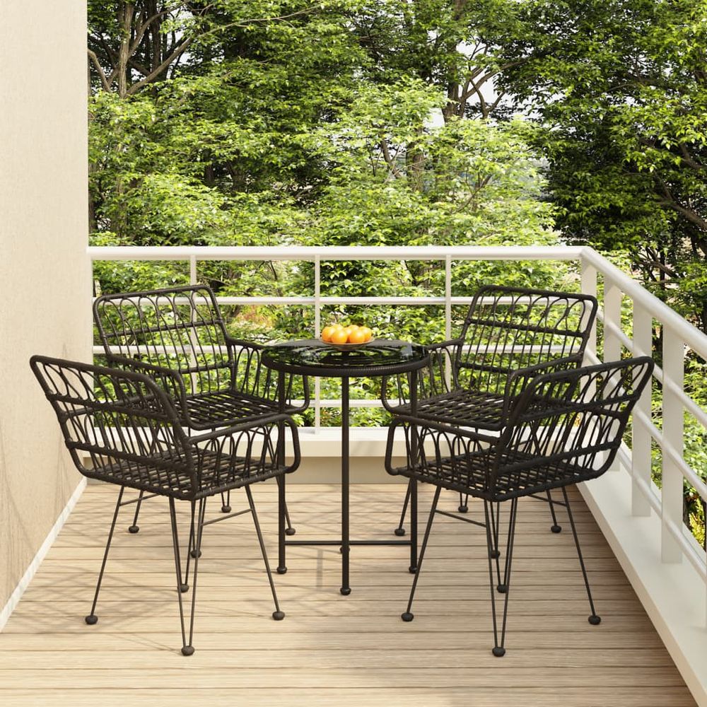 5 Piece Garden Dining Set Poly Rattan - anydaydirect