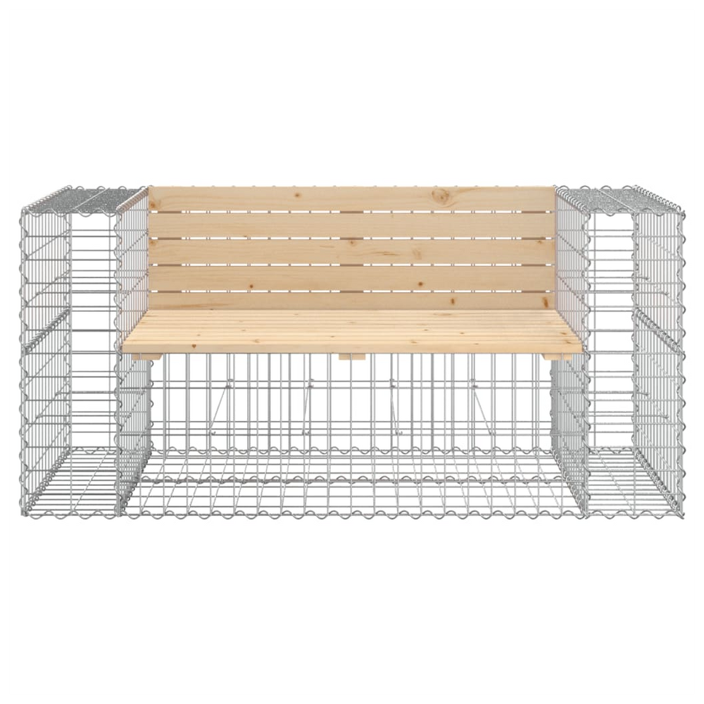 vidaXL Garden Bench Gabion Design 143x71x65.5 cm Solid Wood Pine - anydaydirect