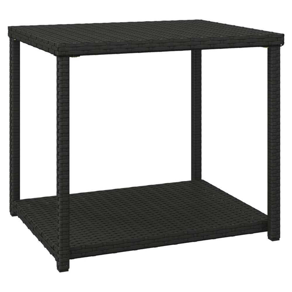Side Table Black 55x45x49 cm Poly Rattan - anydaydirect
