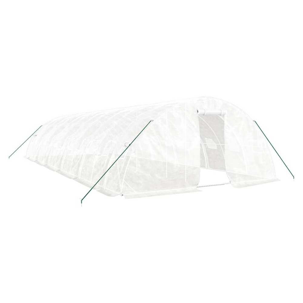 vidaXL Greenhouse with Steel Frame White 60 m² 12x5x2.3 m - anydaydirect