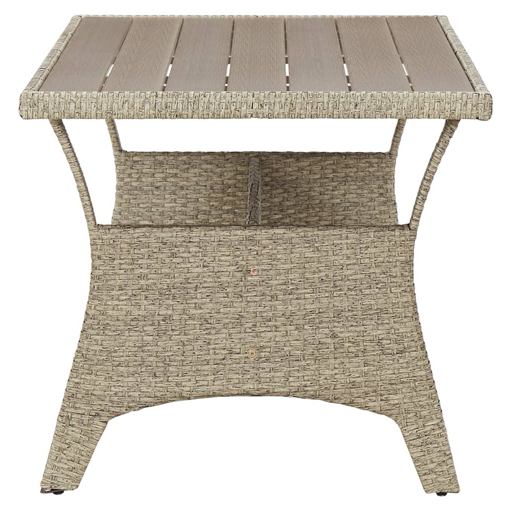 Garden Table Grey 130x70x66 cm Poly Rattan - anydaydirect