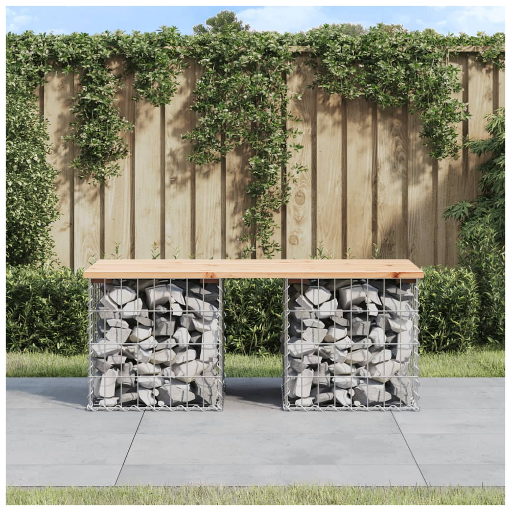 vidaXL Garden Bench Gabion Design 103x44x42 cm Solid Wood Pine - anydaydirect