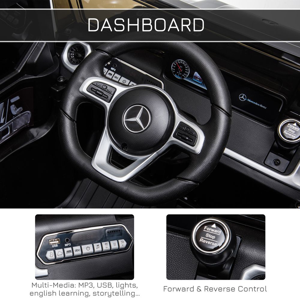 Mercedes Benz G500 12V Kids Electric Ride On Car Remote Control Black HOMCOM - anydaydirect