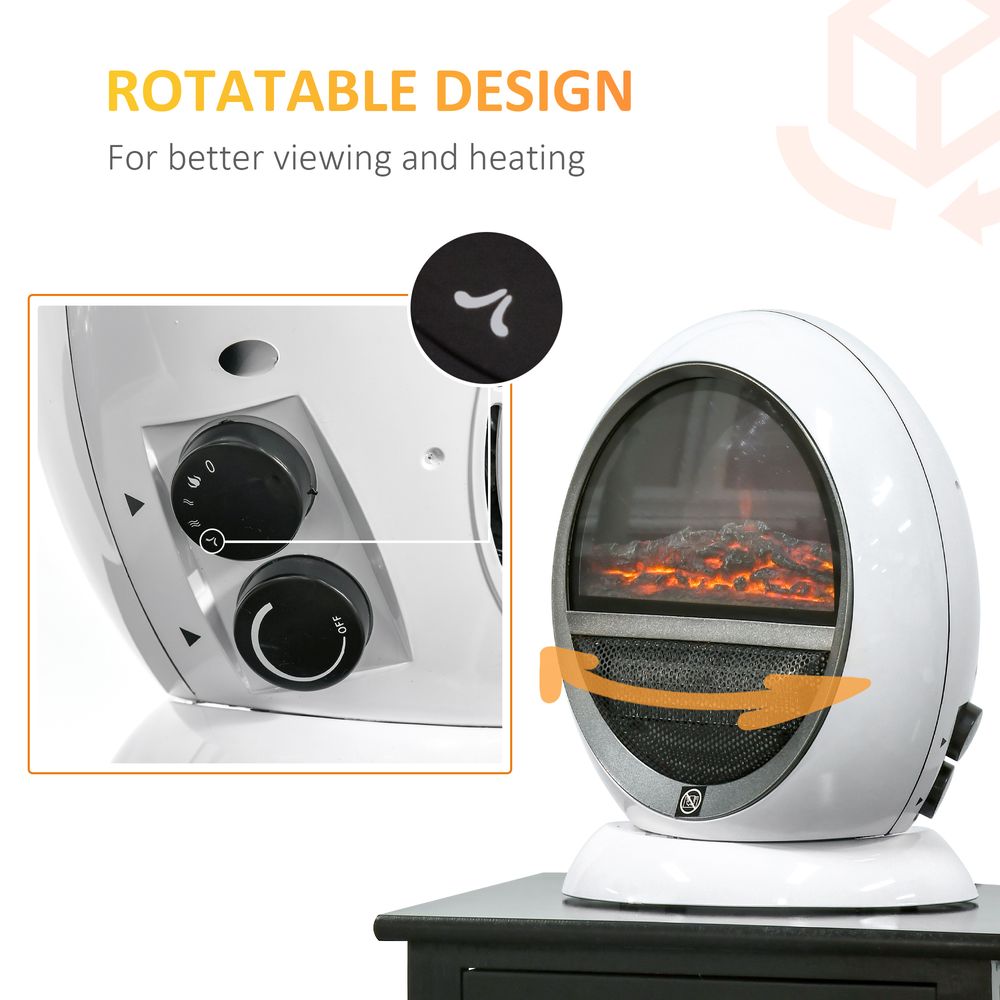 Free standing Electric Fireplace Flame Effect Rotatable Overheating Protection - anydaydirect