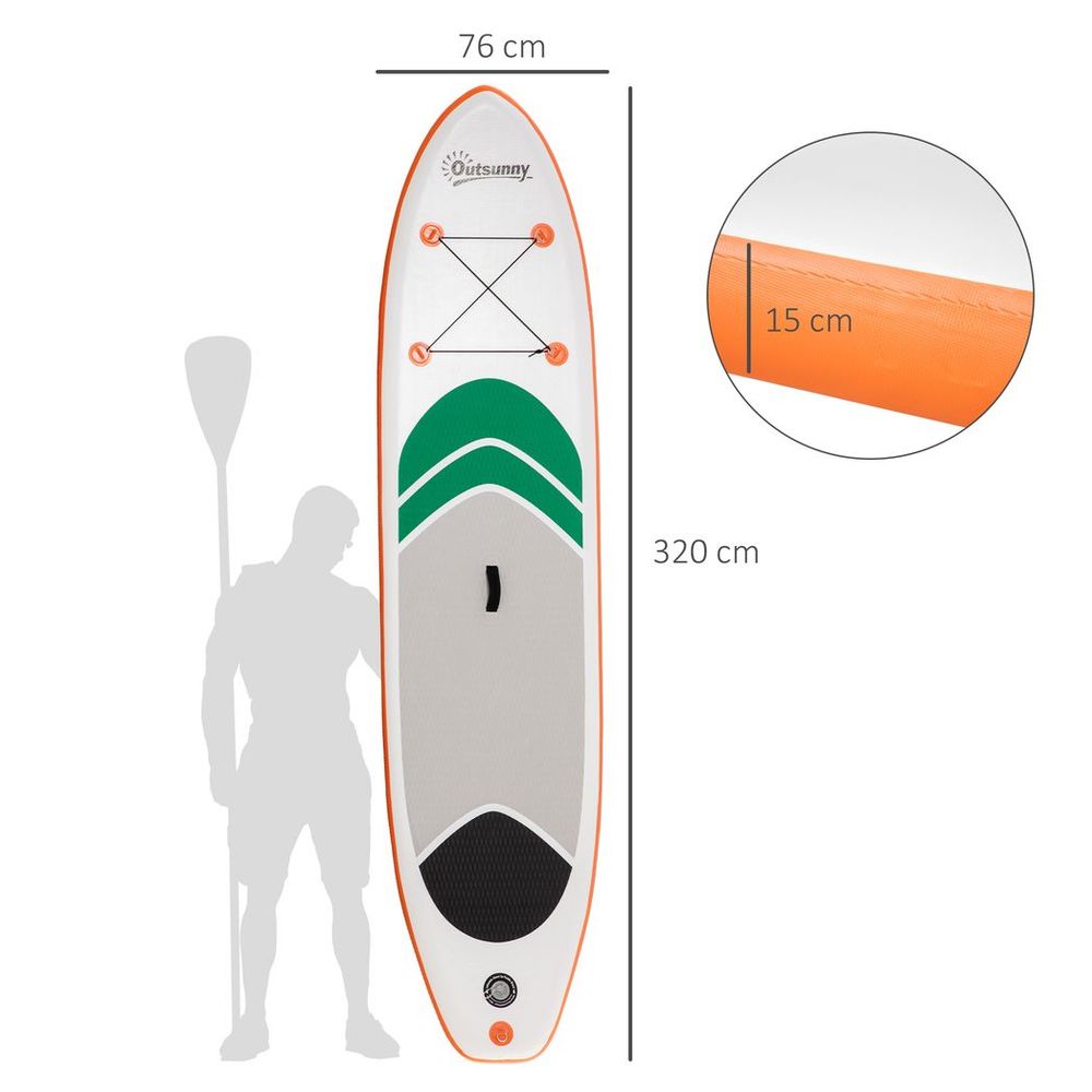 10Ft Inflatable Non-Slip Paddle Stand Up Board w/ Adjustable Paddle, Carry Bag - anydaydirect