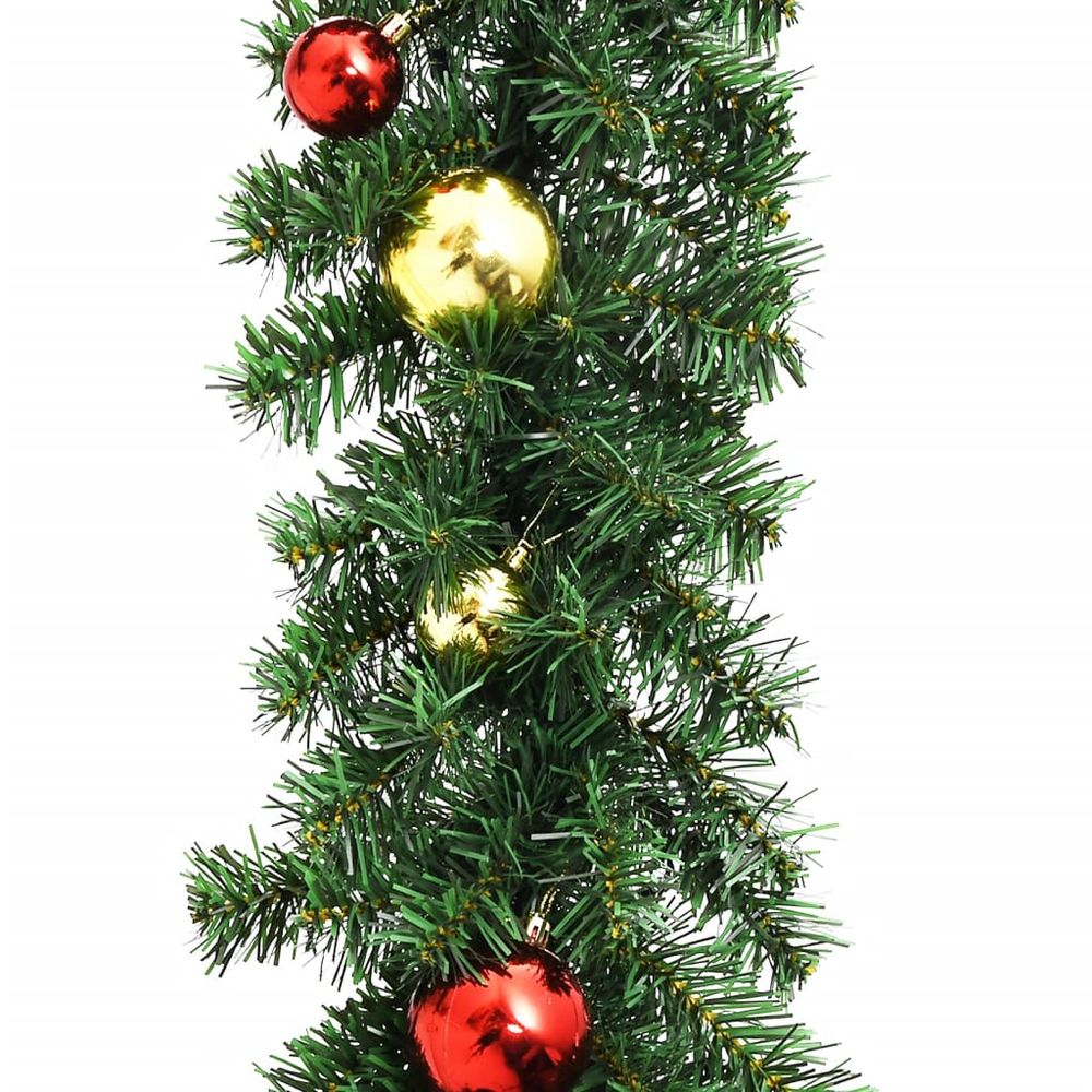 Christmas Garland Decorated with Baubles and LED Lights 5m - 20m - anydaydirect