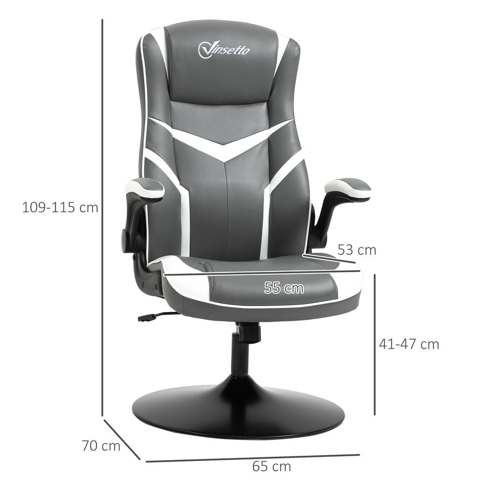 High Back Computer Gaming Chair Video Game Chair with Swivel Base Grey - anydaydirect