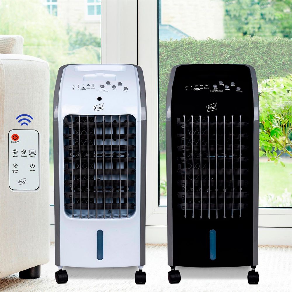4 Litre 80W Oscillating Portable Evaporative Cooler Fan with Remote Control - anydaydirect