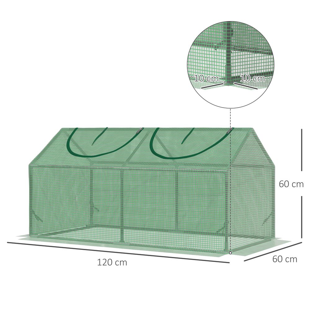 Mini Greenhouse, with Durable PE Cover, 119x60x60cm - anydaydirect