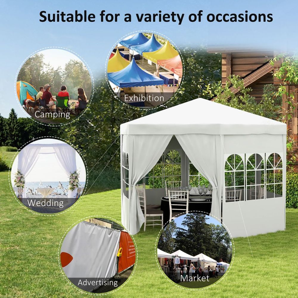 Outsunny 3.9m Outdoor Gazebo Canopy Party Tent with 6 Removable Side Walls - anydaydirect