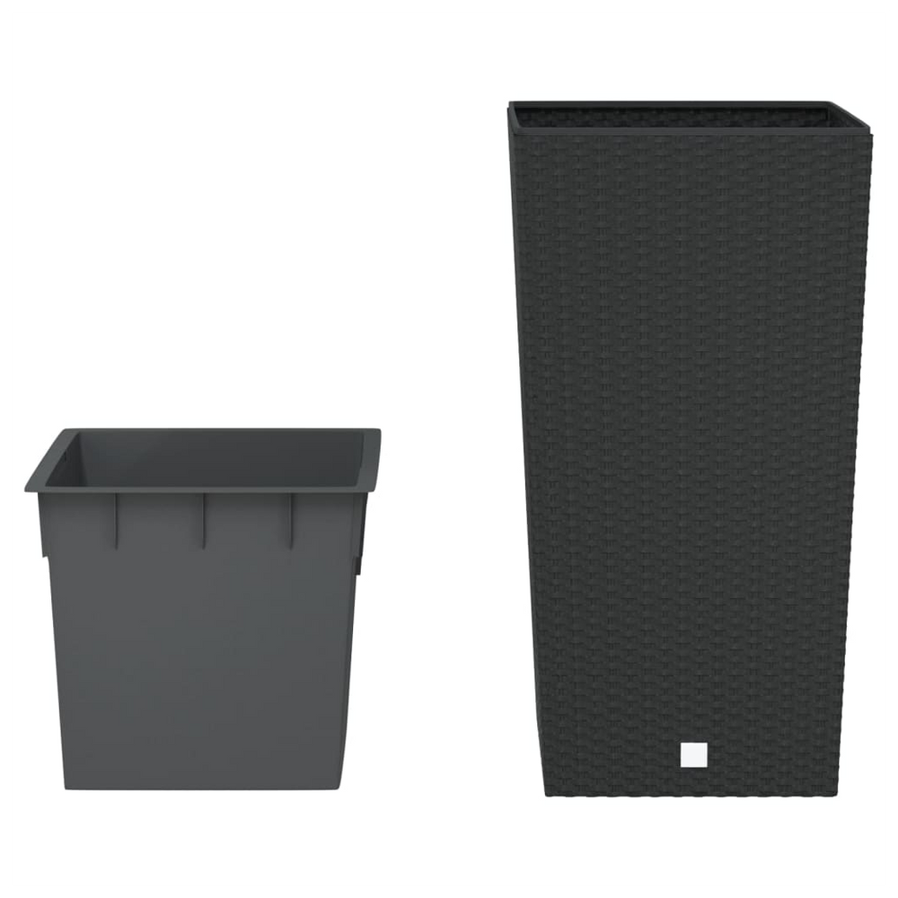 vidaXL Planter with Removable Inner Anthracite 21 / 49 L PP Rattan - anydaydirect