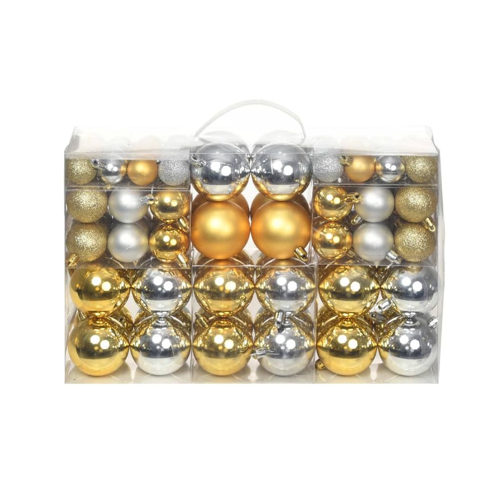 100 Piece Christmas Ball Set 3/4/6 cm Gold - anydaydirect