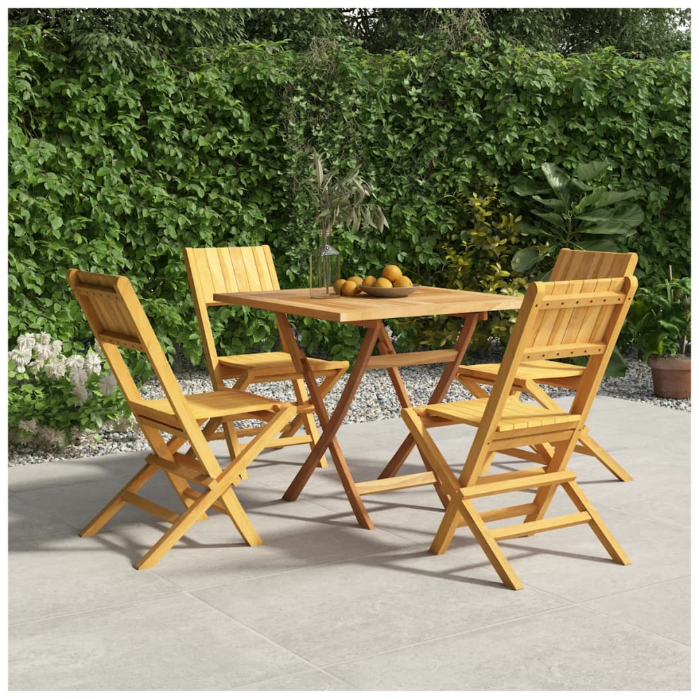 5 Piece Garden Dining Set Solid Wood Teak - anydaydirect