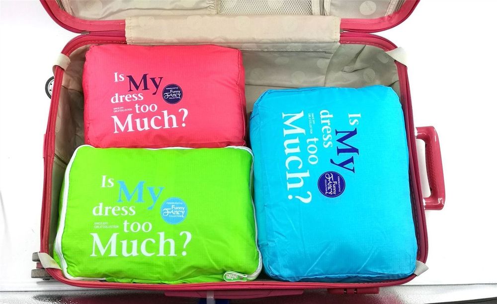 Vinsani 5PC Travel Essential Bag-in-Bag Travel Luggage Organizer Storage Handle Bag Pouch Set Pink - anydaydirect