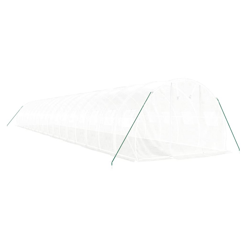 vidaXL Greenhouse with Steel Frame White 54 m² 18x3x2 m - anydaydirect