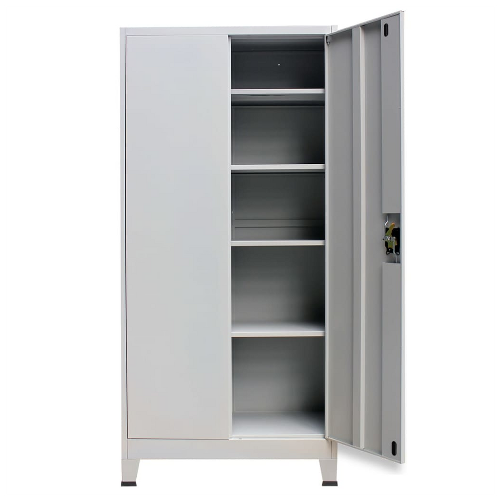 vidaXL Office Cabinet with 2 Doors Steel 90x40x180cm Grey - anydaydirect