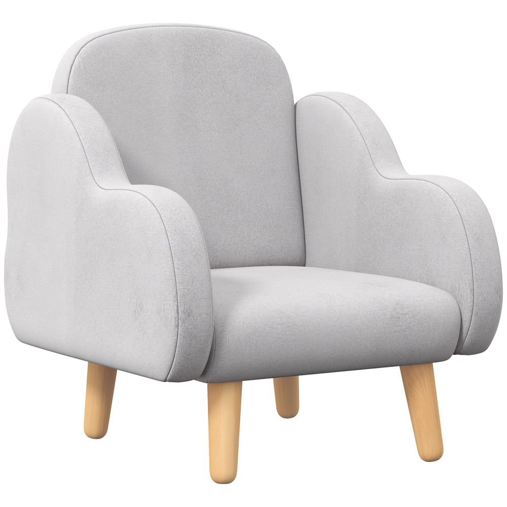 Cloud-Shaped Toddler Armchair, Kids Mini Chair for Playroom, Bedroom - Grey - anydaydirect