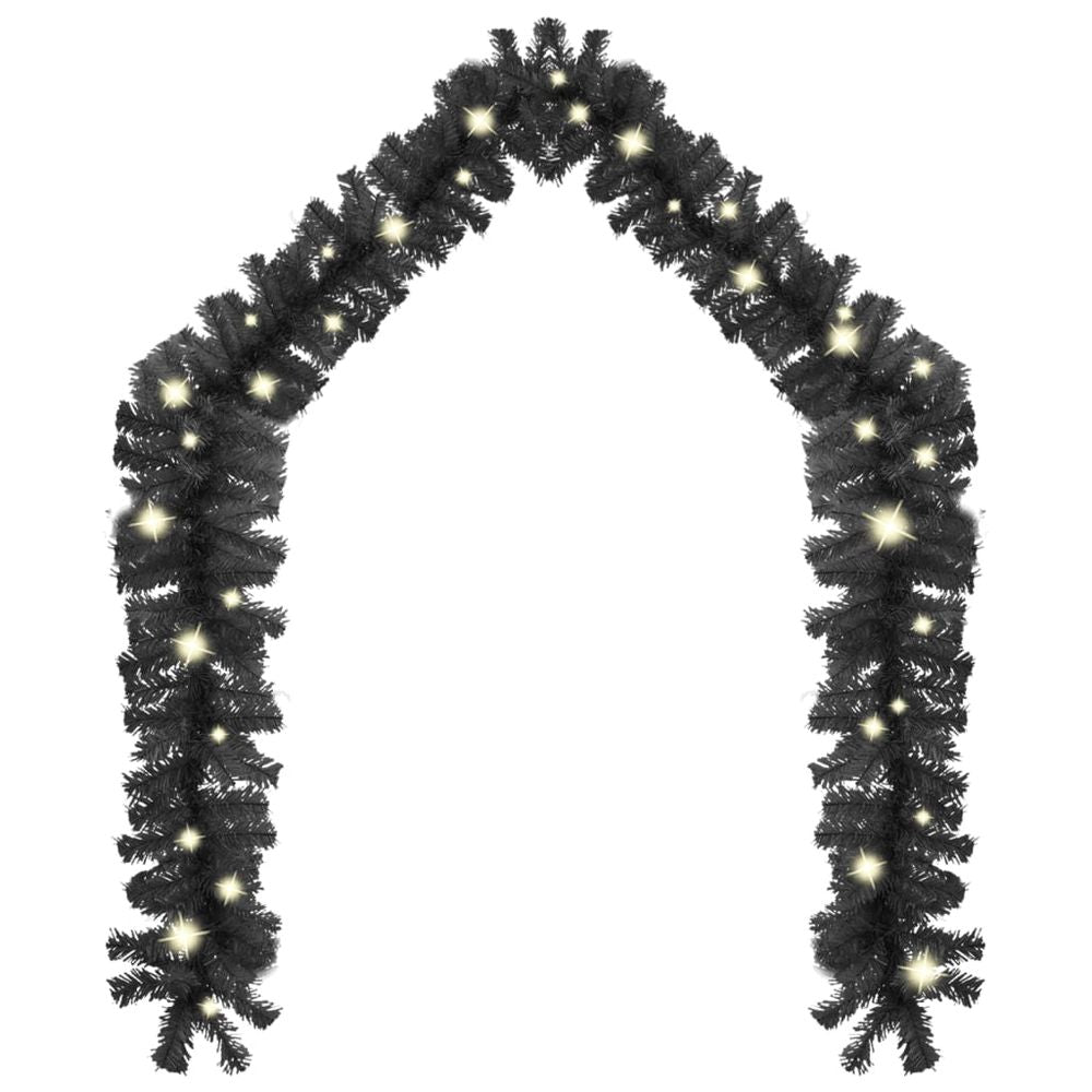 Christmas Garland with LED Lights 5 m Black - anydaydirect