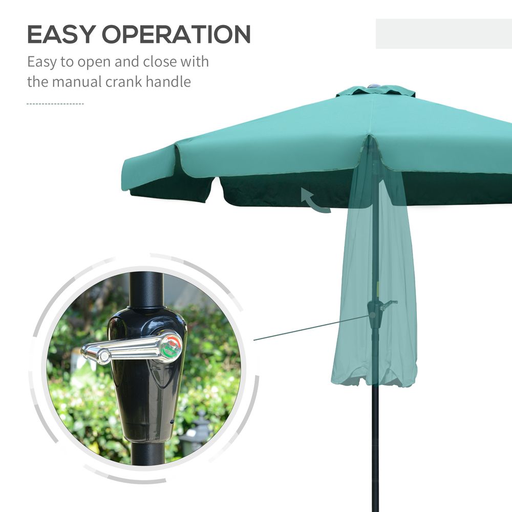 2.66m Patio Umbrella Garden Green - anydaydirect