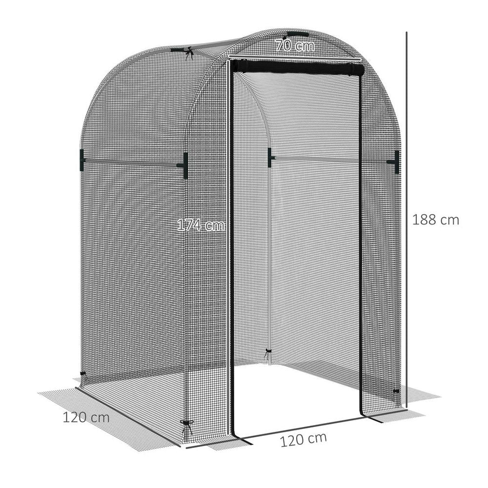 Outsunny Fruit Cage, Plant Protection Tent, 1.2 x 1.2 x 1.9m, Black - anydaydirect