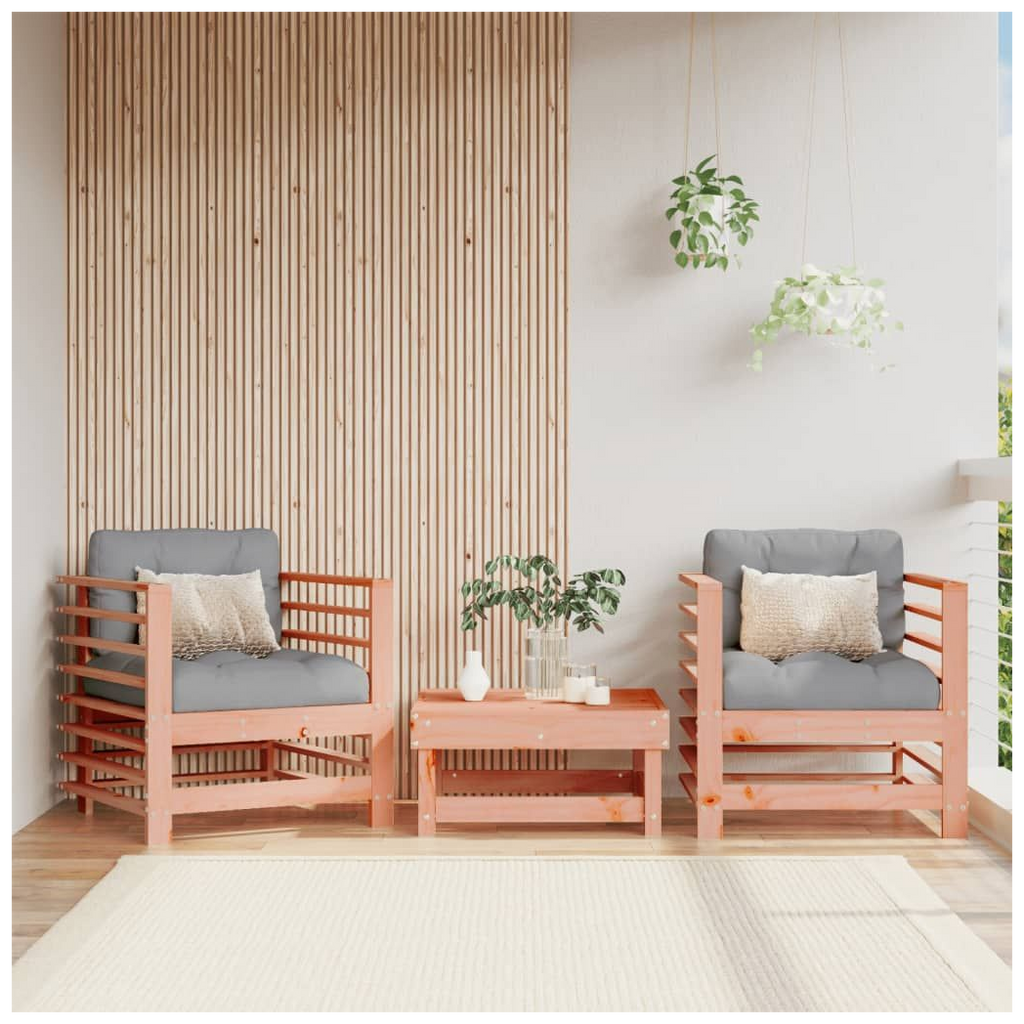 vidaXL Garden Chairs with Cushions 2 pcs Solid Wood Douglas - anydaydirect