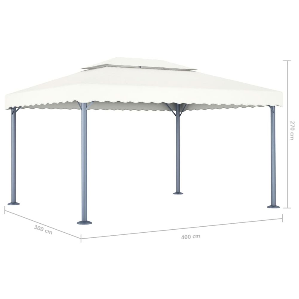 Gazebo 400x300 cm Cream Aluminium - anydaydirect