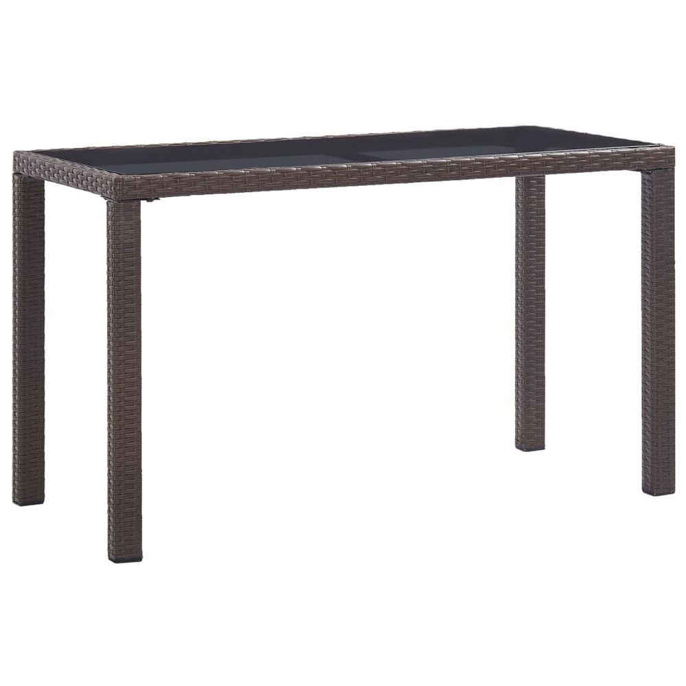 Garden Table Brown 110x60x67 cm Poly Rattan - anydaydirect