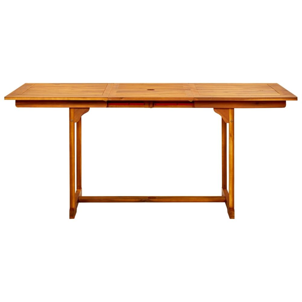 Garden Dining Table (120-170)x80x75 cm Solid Acacia Wood - anydaydirect