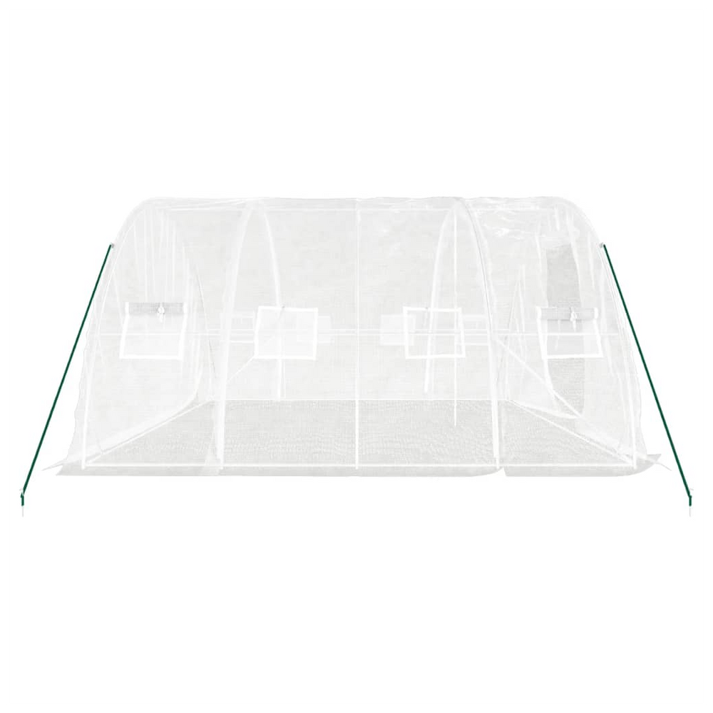 vidaXL Greenhouse with Steel Frame White 20 m² 5x4x2.3 m - anydaydirect