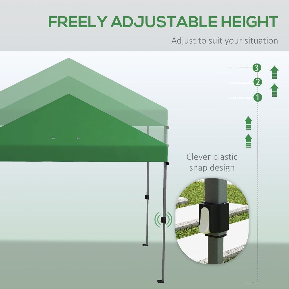 Outsunny 3 x 3(m) Pop Up Gazebo, Instant Shelter with 1-Button Push, Green - anydaydirect