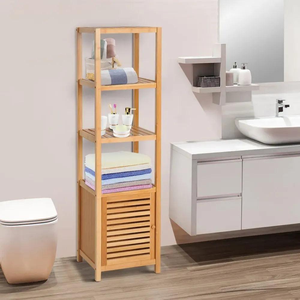 Storage Unit Freestanding Cabinet w/ Shelves Cupboard Organiser Bathroom - anydaydirect