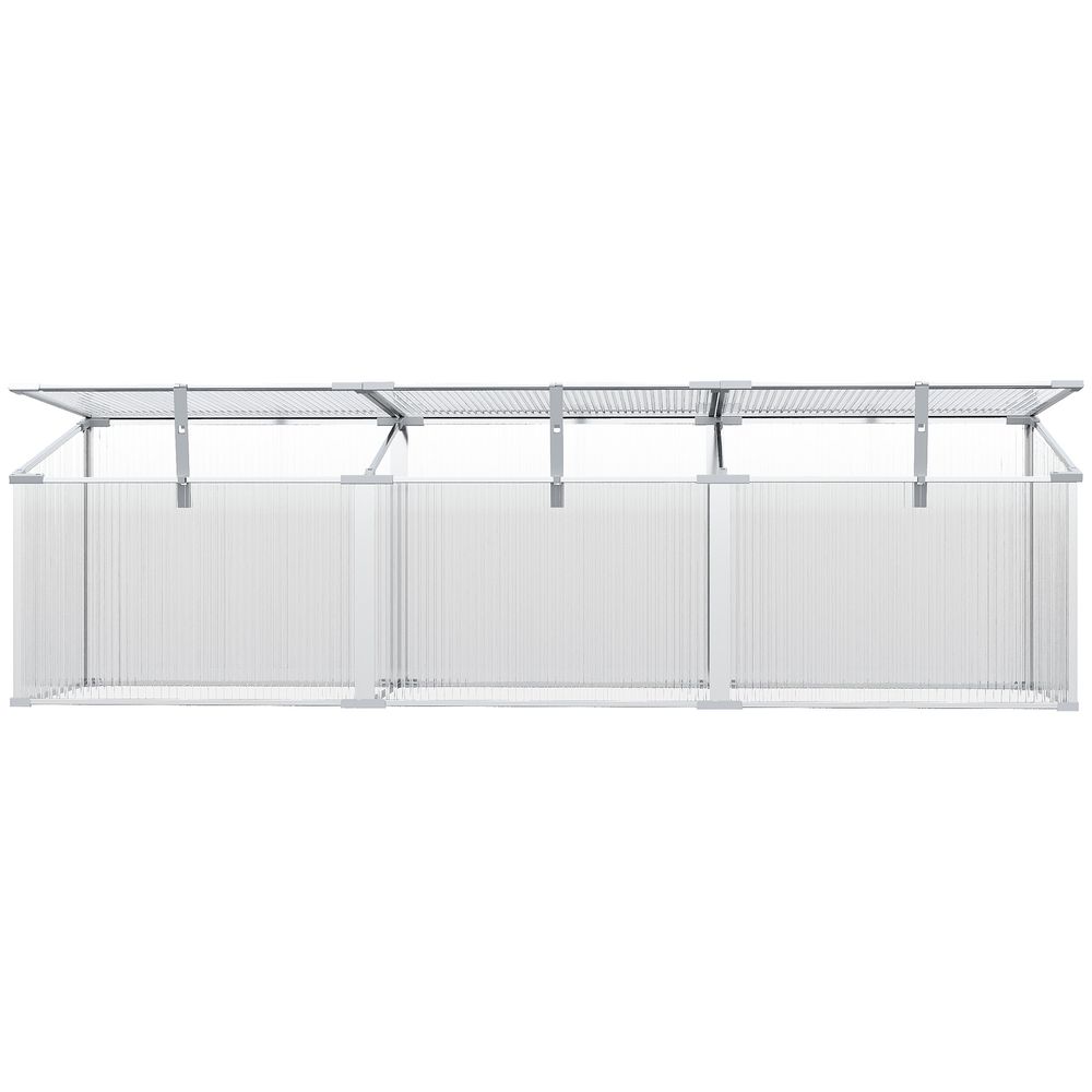 Outsunny  Aluminium Greenhouse Plants Raised Bed Vented Cold Frame Transparent - anydaydirect