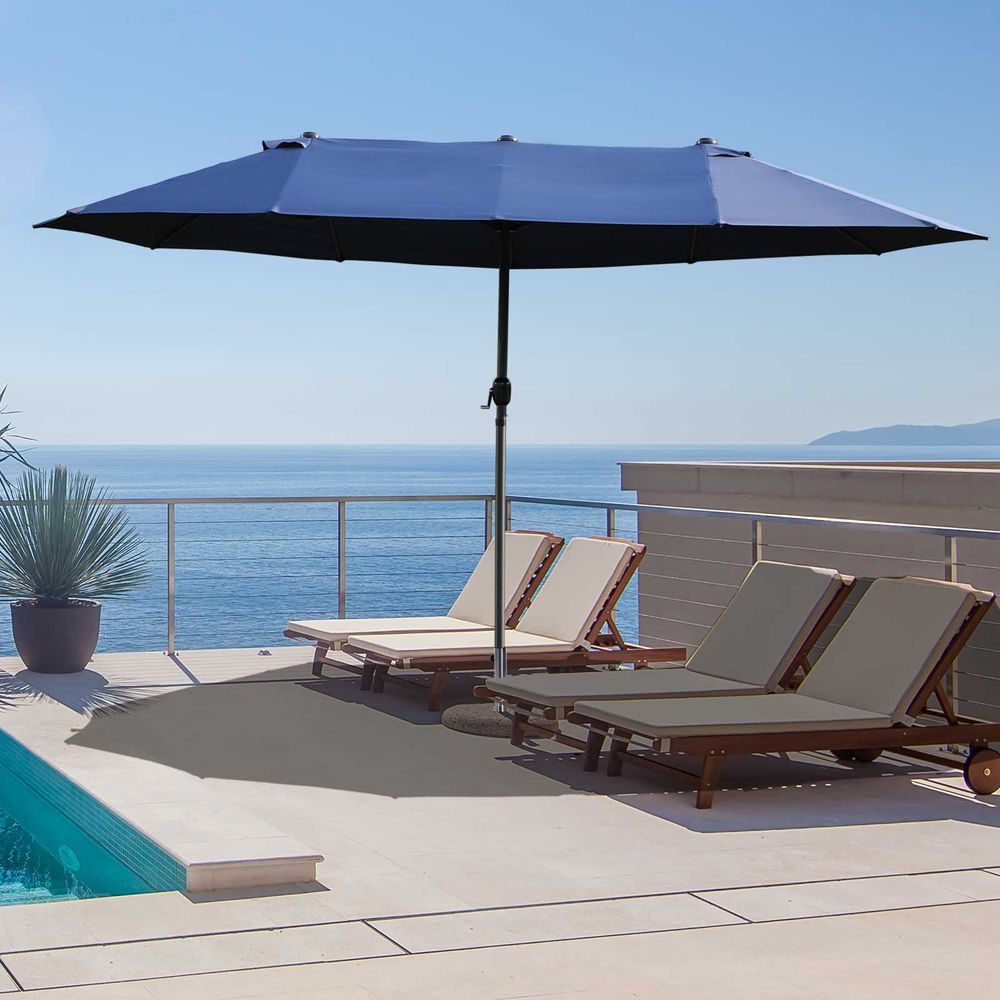 4.6m Double-Sided Patio Parasol Sun Umbrella - anydaydirect