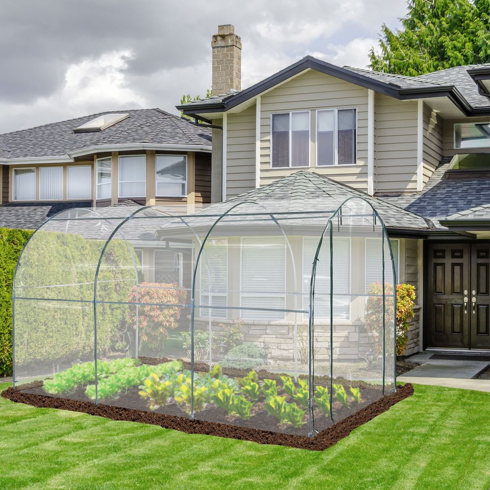 Walk in Transparent Greenhouse, Steel Frame - anydaydirect