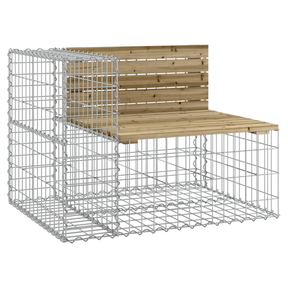 vidaXL Garden Bench Gabion Design 92x71x65.5 cm Impregnated Wood Pine - anydaydirect