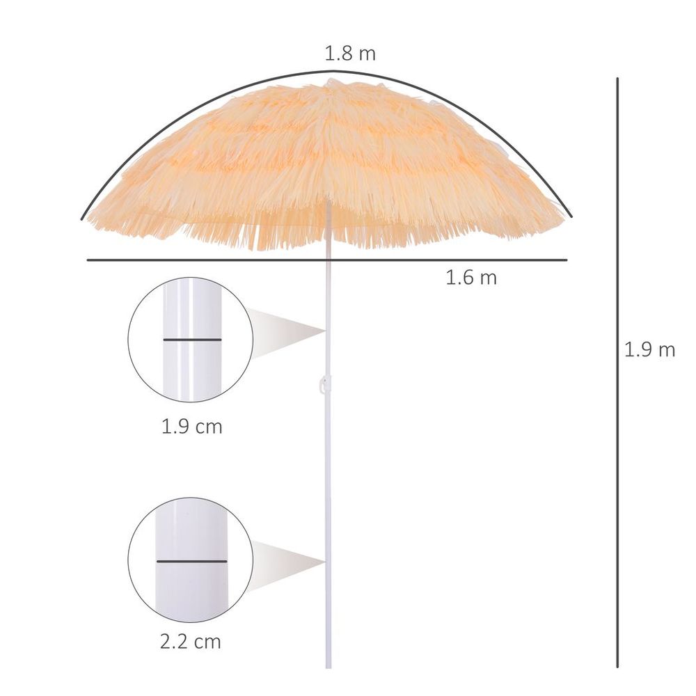 Patio Garden Hawaii Beach Sun Umbrella Sunshade Hawaiian Folding Tilting Parasol - anydaydirect