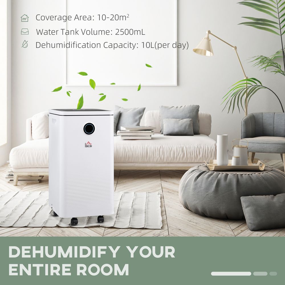 10L/Day 2500ML Portable Quiet Dehumidifier Home Laundry Room Electric Moisture - anydaydirect