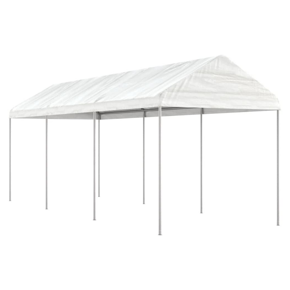 vidaXL Gazebo with Roof White 6.69x2.28x2.69 m Polyethylene - anydaydirect