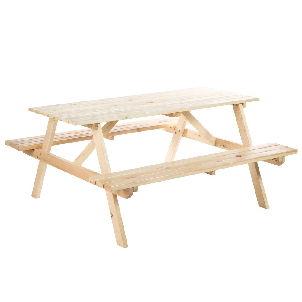 Outsunny 4-Seater Wooden Picnic Set-Fir Wood - anydaydirect