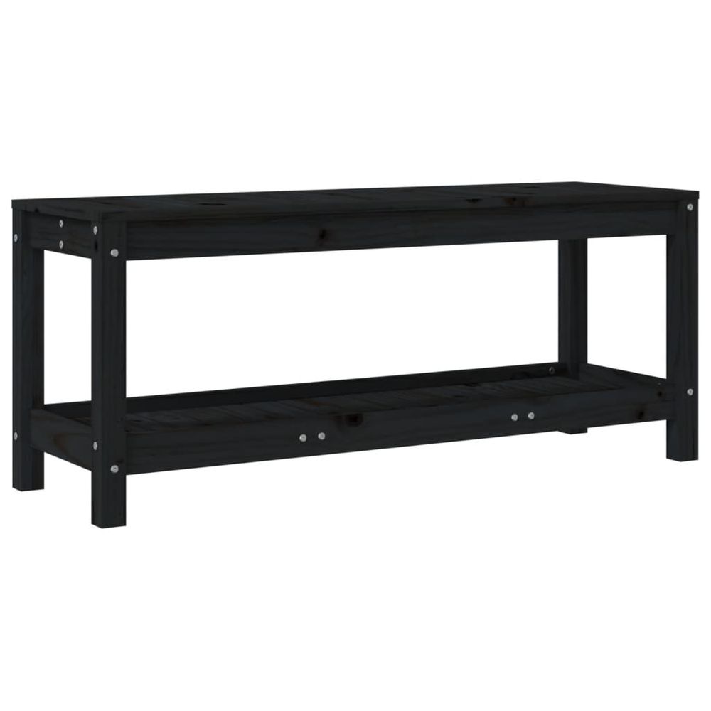 vidaXL Garden Table Black 108x35x45 cm Solid Wood Pine - anydaydirect